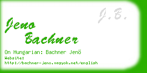 jeno bachner business card